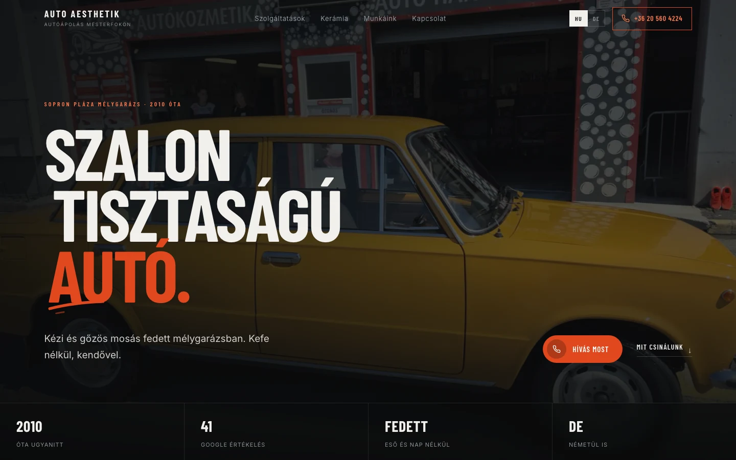 Auto Aesthetik — Telefonhívás a keresőből