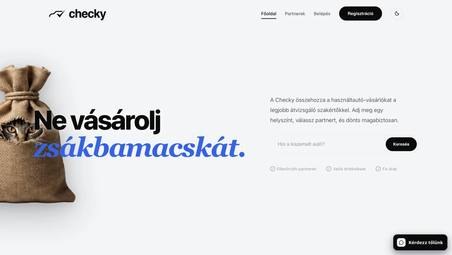 Checky.hu — Full-stack rendszer